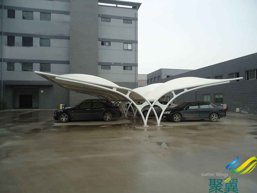 辦公樓汽車停車棚_商業用樓停車棚_膜結構停車棚