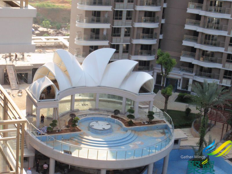 房頂建筑膜結構|樓頂景觀膜