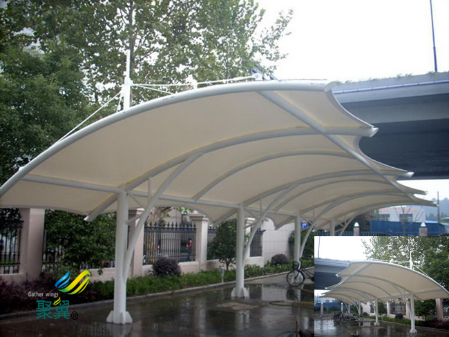 膜結構車棚汽車棚PVC建筑膜材|停車棚安裝包設計