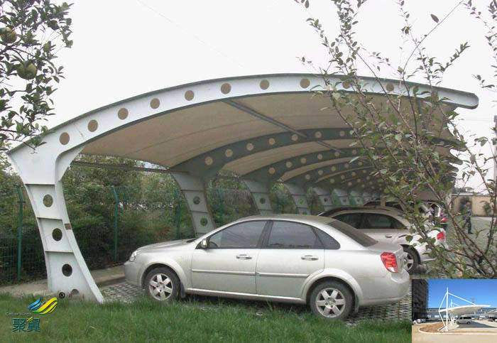 膜結(jié)構(gòu)汽車停車棚設(shè)計(jì)圖片