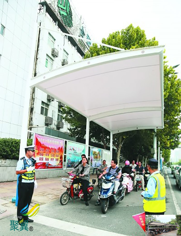 重慶工地小區(qū)非機(jī)動停車棚尺寸施工方案效果圖