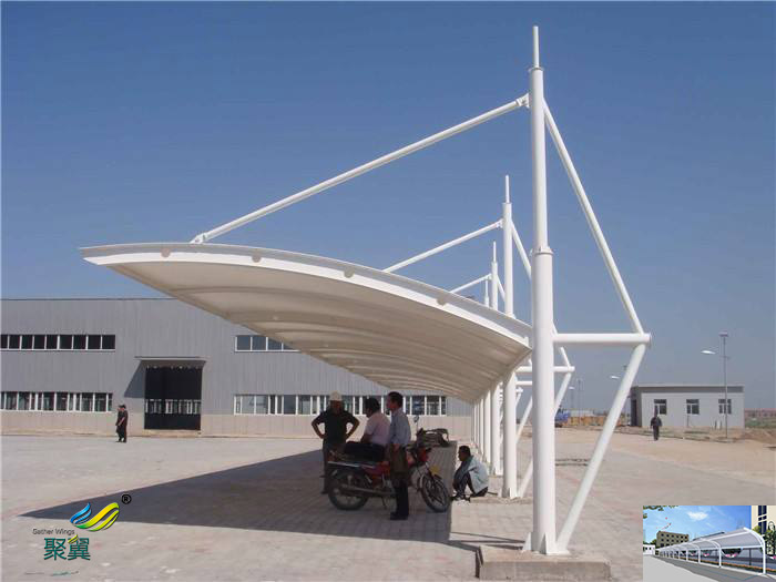 四川膜結構景觀大巴車停車棚施工圖生產(chǎn)廠家價格