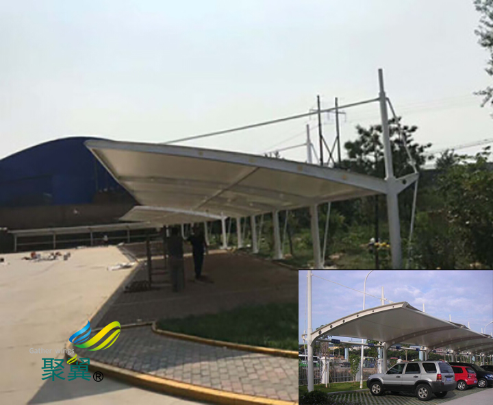 看你要什么膜結構車棚材料和造型了，不同的材料和造型價